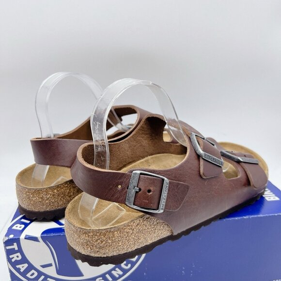 Birkenstock Milano Leather Sandals Vintage Roast Leather Mens EU 44 US 11-11.5 R - Picture 5 of 10